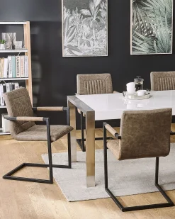 Beliani Tuoli Keinonahka Ruskea 2 Kpl Brandol Outlet