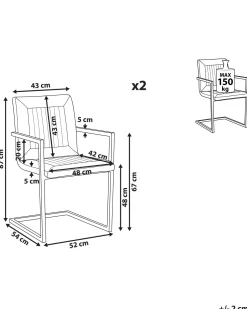 Beliani Tuoli Keinonahka Ruskea 2 Kpl Brandol Outlet