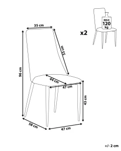 Beliani Tuoli Keinonahka Ruskea 2 Kpl Clayton Discount
