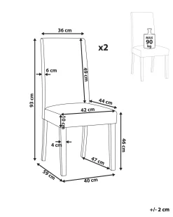 Beliani Tuoli Keinonahka Tummanruskea 2 Kpl Broadway New