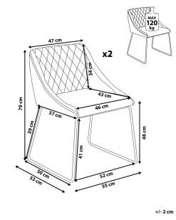 Beliani Tuoli Keinonahka Tummanruskea 2 Kpl Arcata Discount