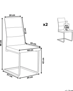 Beliani Tuoli Keinonahka Tummanruskea 2 Kpl Rockford Cheap