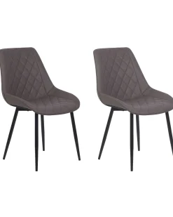 Beliani Tuoli Keinonahka Tummanruskea 2 Kpl Maribel Fashion