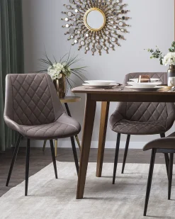 Beliani Tuoli Keinonahka Tummanruskea 2 Kpl Maribel Fashion