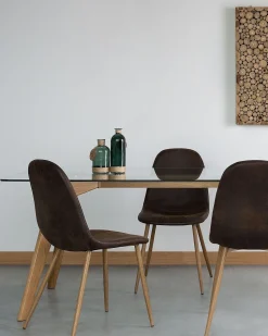 Beliani Tuoli Keinonahka Tummanruskea 2 Kpl Bruce Discount