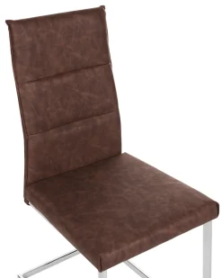 Beliani Tuoli Keinonahka Vaaleanruskea 2 Kpl Rockford Clearance