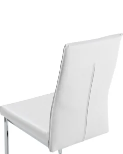 Beliani Tuoli Keinonahka Valkoinen 2 Kpl Rockford Best Sale