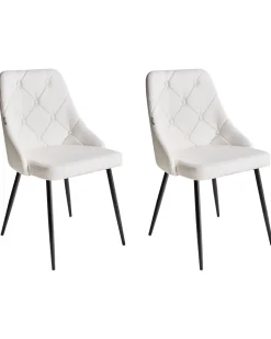 Beliani Tuoli Keinonahka Valkoinen 2 Kpl Valerie Cheap