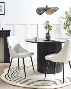 Beliani Tuoli Keinonahka Valkoinen 2 Kpl Valerie Cheap