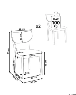 Beliani Tuoli Kumipuu Sininen/Tumma Puu 2 Kpl Moka Flash Sale