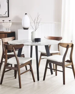 Beliani Tuoli Kumipuu Tumma Puu/Valkoinen 2 Kpl Lynn Flash Sale