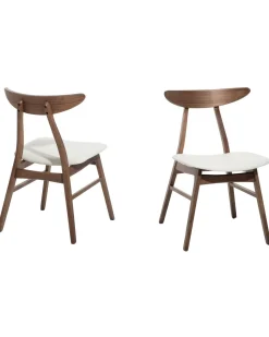 Beliani Tuoli Kumipuu Tumma Puu/Valkoinen 2 Kpl Lynn Flash Sale