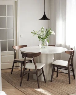 Beliani Tuoli Kumipuu Tumma Puu/Valkoinen 2 Kpl Lynn Flash Sale