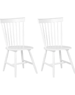 Beliani Tuoli Kumipuu Valkoinen 2 Kpl Burges Shop