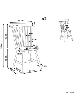 Beliani Tuoli Kumipuu Valkoinen 2 Kpl Burges Shop