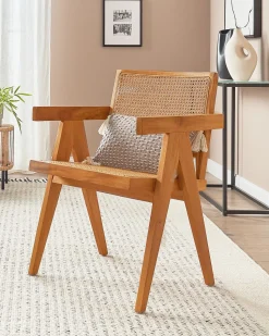 Beliani Tuoli Mahonki/Rottinki Vaalea Puu Westbrook Cheap