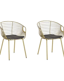 Beliani Tuoli Metalli Kulta 2 Kpl Hoback Best Sale