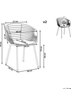 Beliani Tuoli Metalli Kulta 2 Kpl Hoback Best Sale