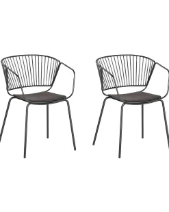 Beliani Tuoli Metalli Musta 2 Kpl Rigby Hot