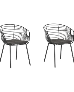 Beliani Tuoli Metalli Musta 2 Kpl Hoback Discount