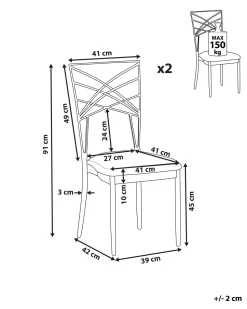 Beliani Tuoli Metalli Ruusukulta 2 Kpl Girard Hot