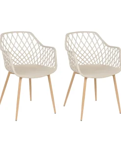 Beliani Tuoli Muovi Beige 2 Kpl Nashua Discount