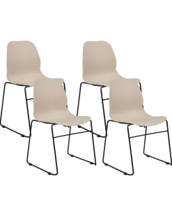 Beliani Tuoli Muovi Beige 4 Kpl Panora Best Sale