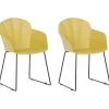 Beliani Tuoli Muovi Keltainen 2 Kpl Sylva Shop