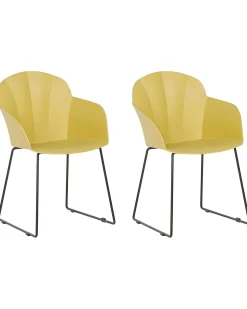 Beliani Tuoli Muovi Keltainen 2 Kpl Sylva Shop