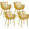 Beliani Tuoli Muovi Keltainen 4 Kpl Pesaro Flash Sale
