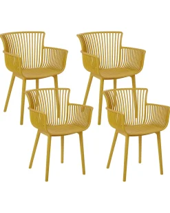 Beliani Tuoli Muovi Keltainen 4 Kpl Pesaro Flash Sale