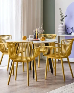 Beliani Tuoli Muovi Keltainen 4 Kpl Pesaro Flash Sale