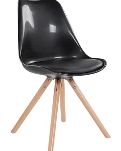 Beliani Tuoli Muovi Kiiltava Musta 2 Kpl Dakota Hot