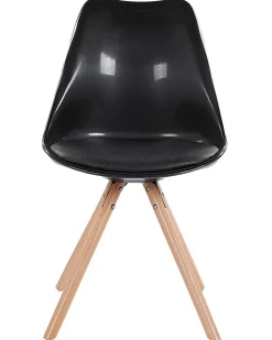 Beliani Tuoli Muovi Kiiltava Musta 2 Kpl Dakota Hot