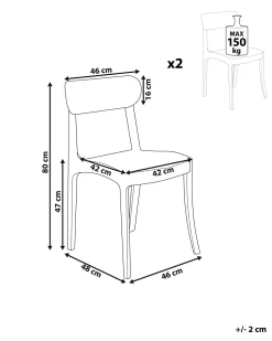 Beliani Tuoli Muovi Kirkas 2 Kpl Covington Online