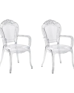 Beliani Tuoli Muovi Kirkas 2 Kpl Vermont Ii Fashion