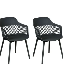 Beliani Tuoli Muovi Musta 2 Kpl Almira Cheap