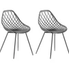 Beliani Tuoli Muovi Musta 2 Kpl Canton Discount