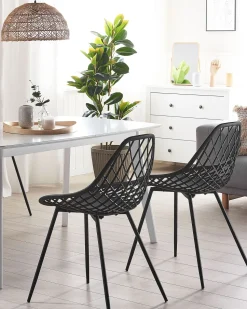 Beliani Tuoli Muovi Musta 2 Kpl Canton Discount