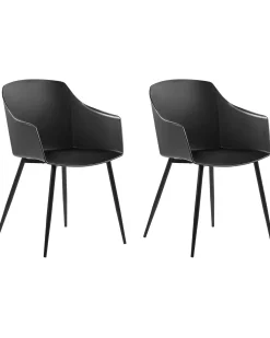 Beliani Tuoli Muovi Musta 2 Kpl Fonda Store