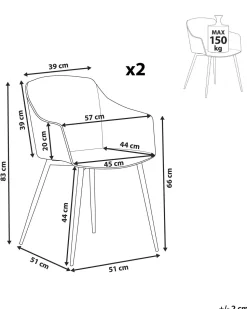 Beliani Tuoli Muovi Musta 2 Kpl Fonda Store
