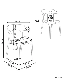 Beliani Tuoli Muovi Musta 4 Kpl Gubbio Hot
