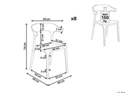 Beliani Tuoli Muovi Musta 8 Kpl Gubbio Fashion