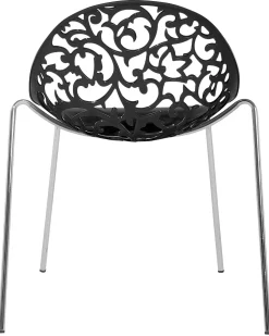 Beliani Tuoli Muovi Musta 4 Kpl Mumford Cheap