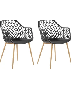 Beliani Tuoli Muovi Musta 2 Kpl Nashua Cheap