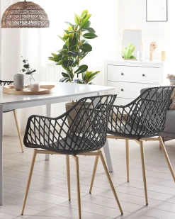 Beliani Tuoli Muovi Musta 2 Kpl Nashua Cheap