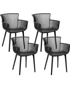 Beliani Tuoli Muovi Musta 4 Kpl Pesaro Cheap