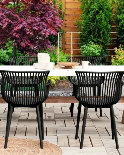 Beliani Tuoli Muovi Musta 4 Kpl Pesaro Cheap