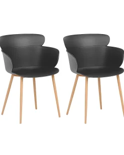 Beliani Tuoli Muovi Musta 2 Kpl Sumkley Discount