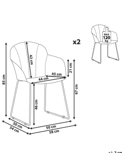 Beliani Tuoli Muovi Musta 2 Kpl Sylva Online